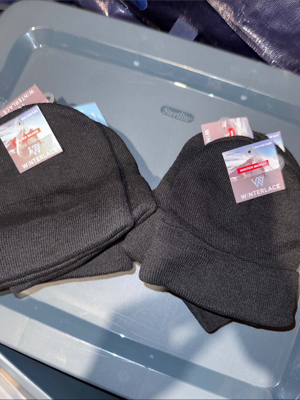 Pack of 12 bulk kids black Knit Beanies|hats